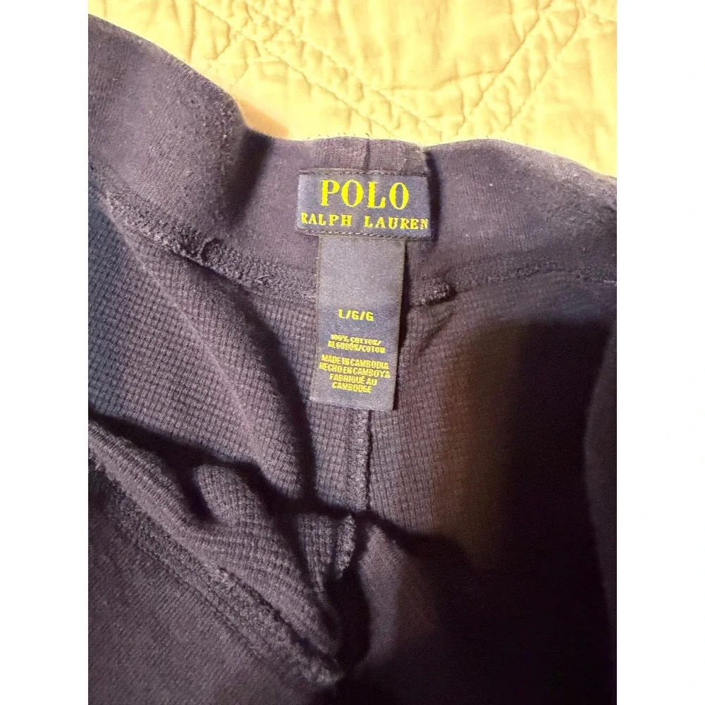 Polo Ralph Lauren Mens Navy Blue Waffle Knit Thermal Lounge Sleep Pants Large